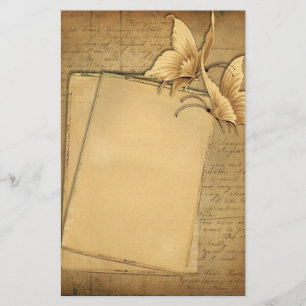 Vintage Butterflies Stationery Brevpapper