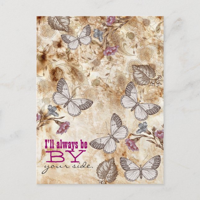 Vintage Butterflies tapet Vykort (Framsida)