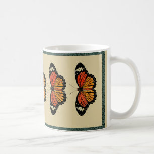 Vintage Butterflies Vår Vacker Nature Cute Kaffemugg