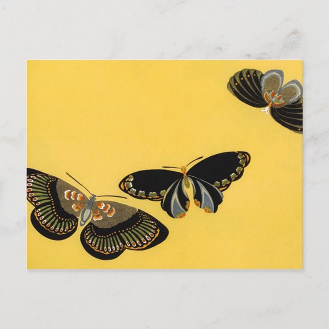 Vintage Butterflies Vykort (Framsida)