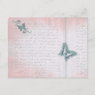 Vintage Butterfly brev Vykort