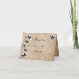 vintage Butterfly bröllop Tack Kort