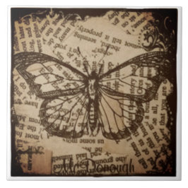 vintage Butterfly cerami tile Kakelplatta