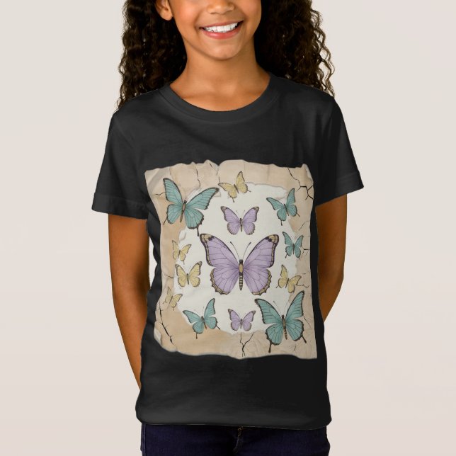 Vintage Butterfly Collage T-Shirt (Framsida)