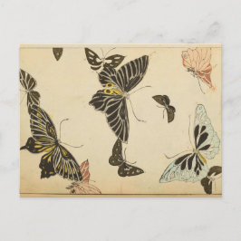 Vintage Butterfly Collage Vykort