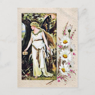 Vintage Butterfly Fairy Postcard Vykort