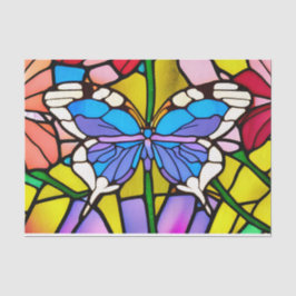 Vintage Butterfly-fastsatt glasdecoupage