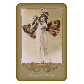 Vintage Butterfly Girl Premium Magnet