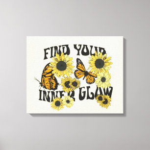 Vintage Butterfly Hitta din inre glöd Canvastryck