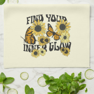 Vintage Butterfly Hitta din inre glöd Kökshandduk
