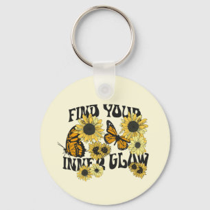 Vintage Butterfly Hitta din inre glöd Nyckelring