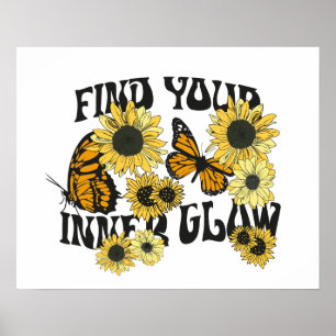 Vintage Butterfly Hitta din inre glöd Poster