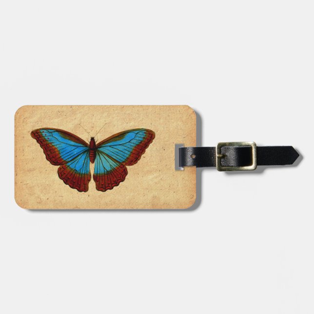 Vintage Butterfly Illustration Bagagebricka (Horisontell Framsida)