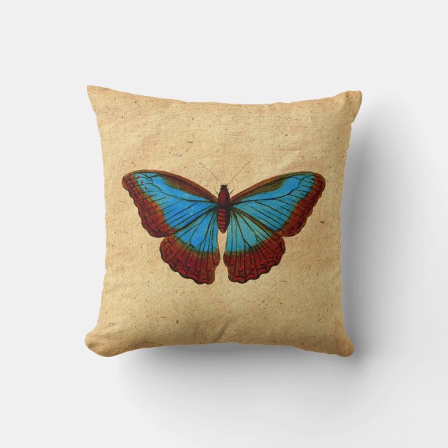 Vintage Butterfly Illustration Kudde (Framsida)