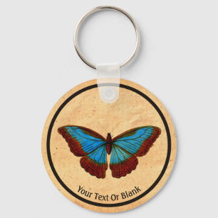 Vintage Butterfly Illustration Nyckelring