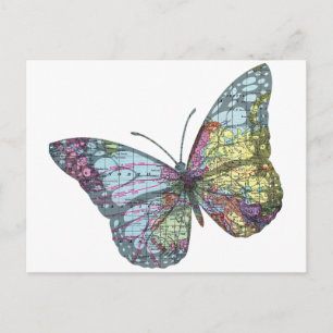 Vintage Butterfly Karta Vykort