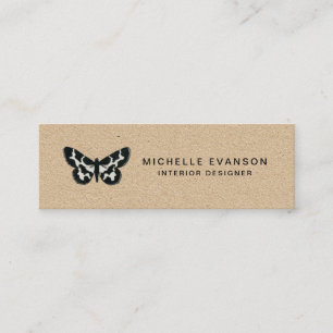 Vintage Butterfly Logotyp Professionell Mini Visitkort