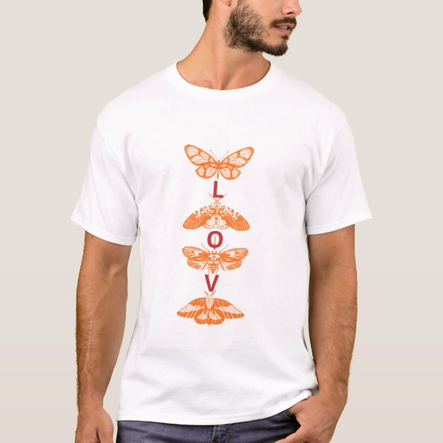 Vintage Butterfly Love – Artistic Nature-Inspired  T Shirt (Framsida)