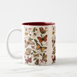 Vintage Butterfly & Moth av Paul Gervais Två-Tonad Mugg