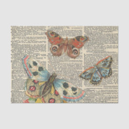 Vintage Butterfly Newspaper Decoupage