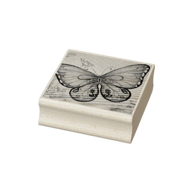 Vintage Butterfly No 7 Watercolor Art Stämpel (Stämpel)