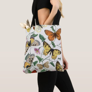 Vintage Butterfly och månmålning Tygkasse