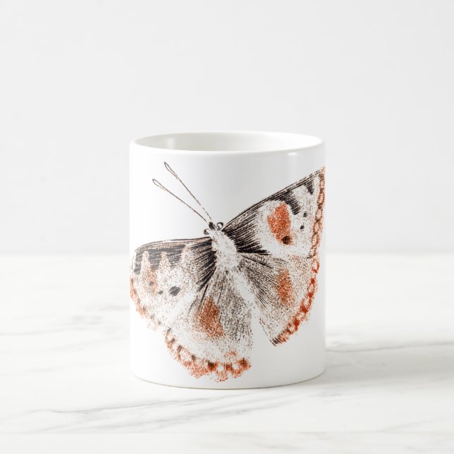 Vintage Butterfly Old Illustration Kaffemugg (Center)