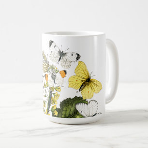 Vintage Butterfly Papillon Old Illustration Kaffemugg