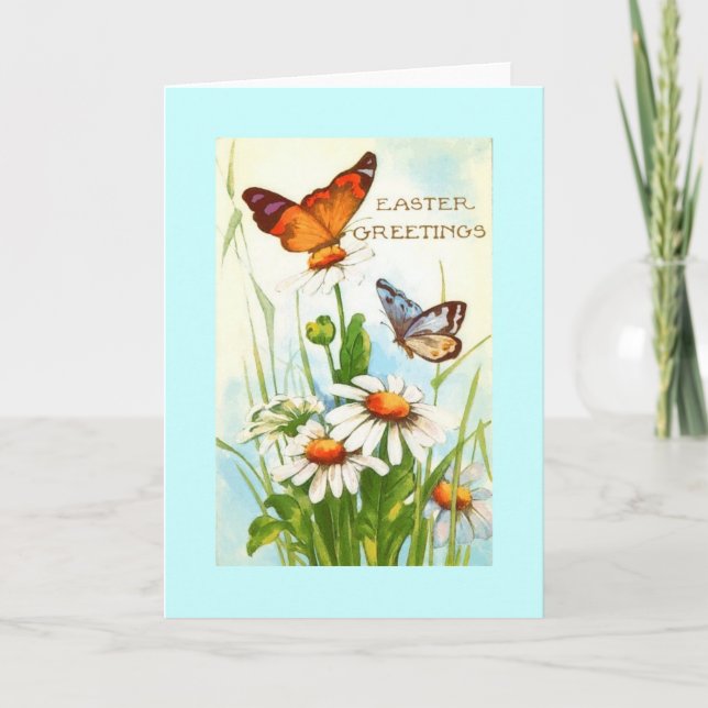 Vintage Butterfly Påsk Greeting Card Helgkort (Framsida)