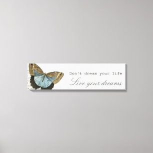 Vintage Butterfly-positiva inspirationstecken Canvastryck