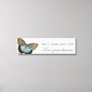 Vintage Butterfly-positiva inspirationstecken Canvastryck
