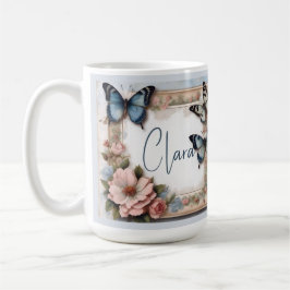 Vintage Butterfly Ram Monogram Kaffemugg