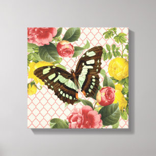 Vintage Butterfly-utsträckt arbetsyta Canvastryck