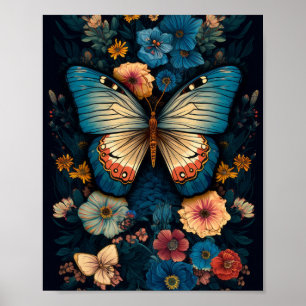 Vintage Butterfly William Morris Stil Poster