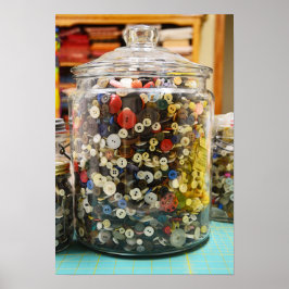 Vintage Buttons i Burk Poster