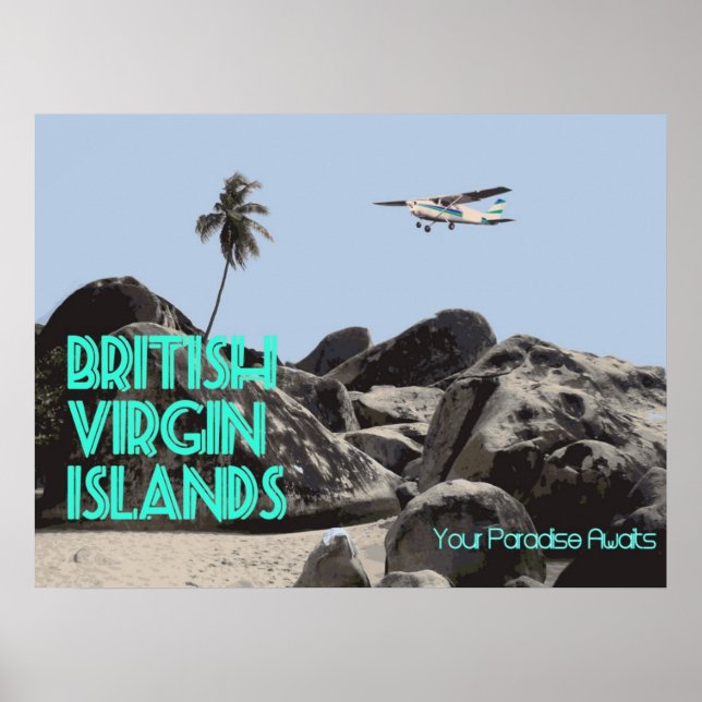 Vintage BVI Travel Poster (Framsidan)