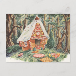 Vintage Byte av Adress, Hansel och Gretel House Meddelande Vykort