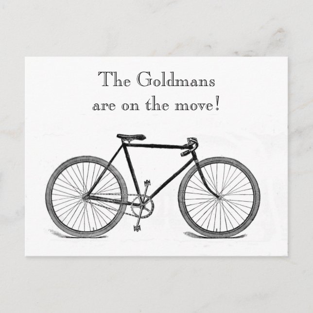 Vintage Byte av cykel i Adress Meddelande Vykort (Framsida)
