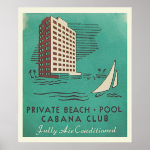 Vintage Cabana Klubb Miami Travel Poster