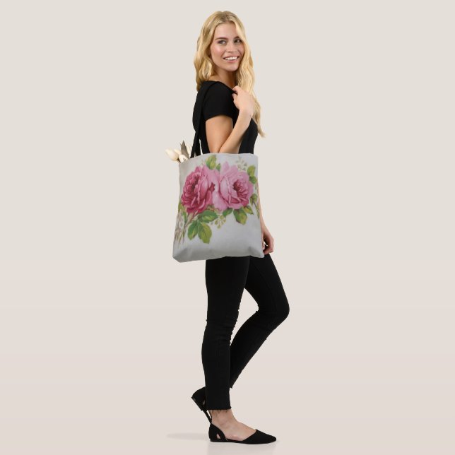 Vintage Cabbage Ro Elegance Tote Bag Tygkasse (På modell)