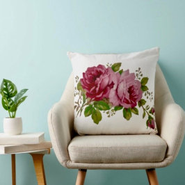 Vintage Cabbage Rose Elegance Kuddöverkast Kudde
