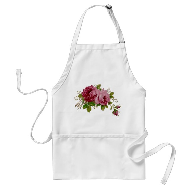 Vintage Cabbage Rose Elegans  Förkläde (Framsidan)