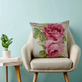 Vintage Cabbage Rose Elegans Kudde