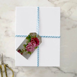 Vintage Cabbage Rose Elegans  Presentetikett