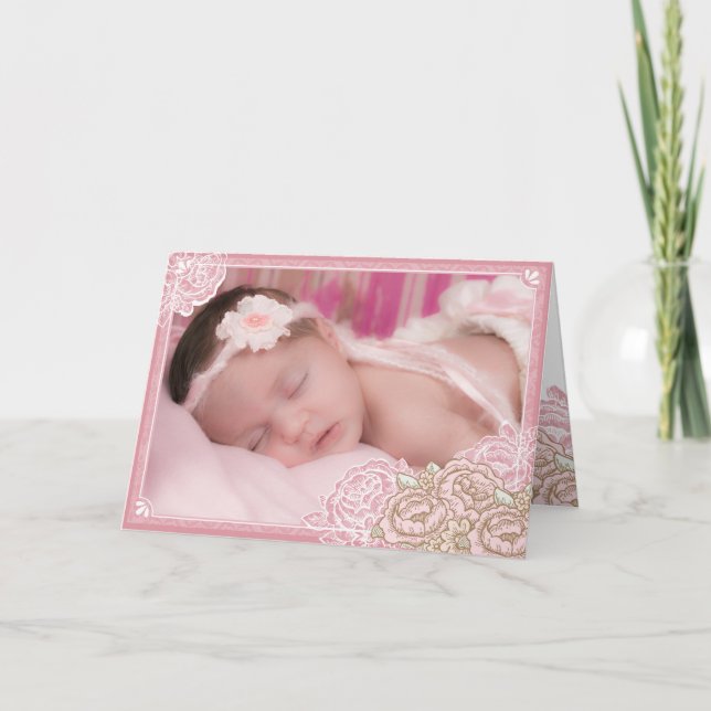 Vintage Cabbage Rosor Photo Tack (Framsida)