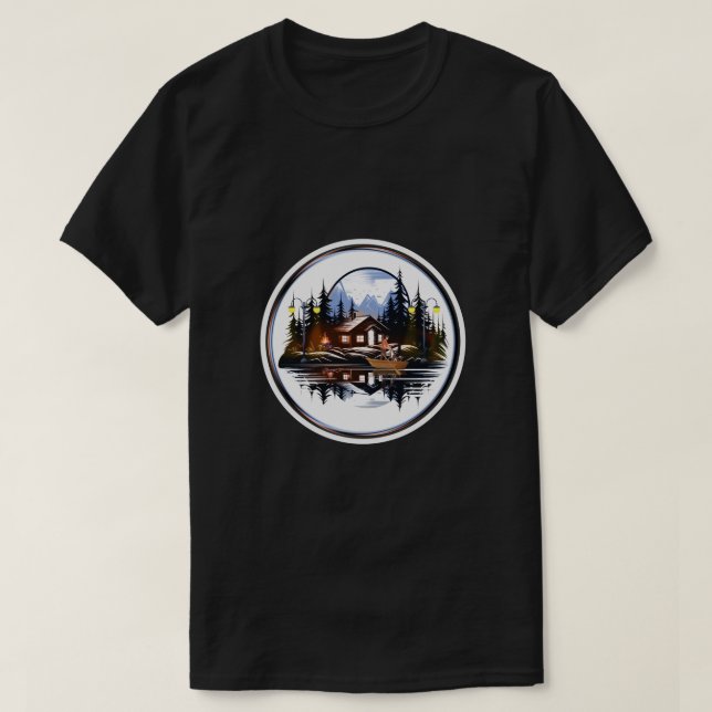 Vintage Cabin - (vacker miljö) T Shirt (Design framsida)