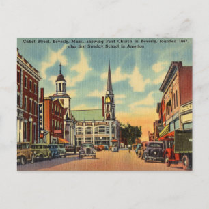 Vintage, Cabot Street, Beverly Massachusetts Vykort