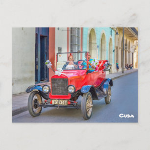 Vintage cabriolet i Camaguey, Kuba Vykort