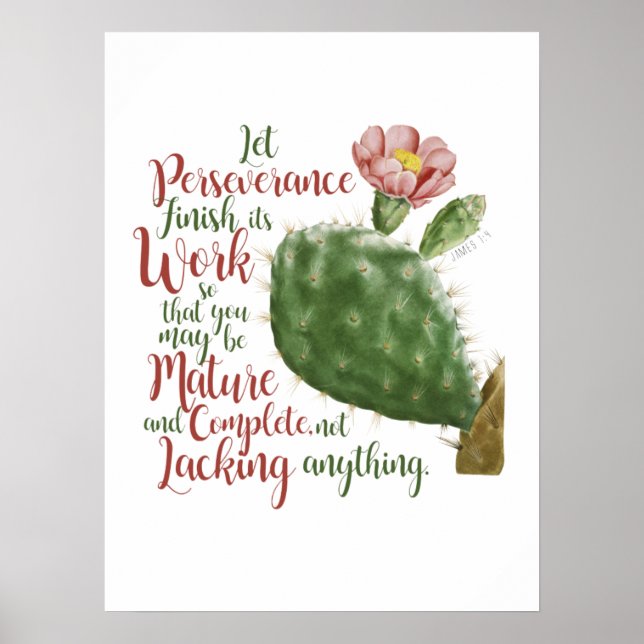 Vintage Cactus of J P Redouté illustrerad Poster (Framsidan)