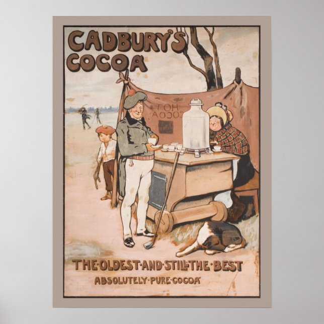 Vintage Cadbury's Cocoa Advertisement Poster (Framsidan)
